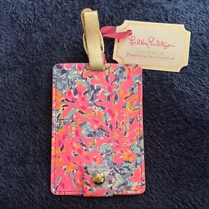 Lilly Pulitzer Pink and Purple Luggage Tag
